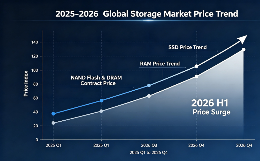 Análisis de precios del mercado de almacenamiento global del primer semestre de 2026: aumento de precios de SSD y RAM, escasez de oferta y estrategia de suministro estable de GUDGA