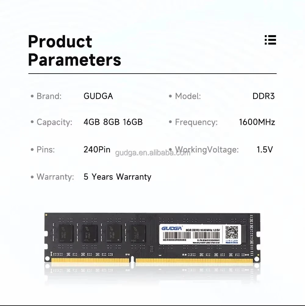 Computer Parts DDR3 1600MHZ Desktop RAM